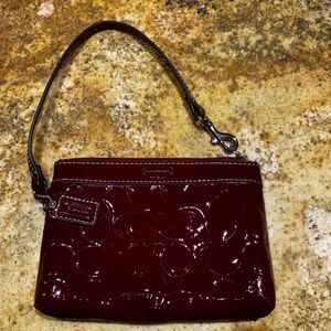 Coach Glossy Burgundy Wristlet